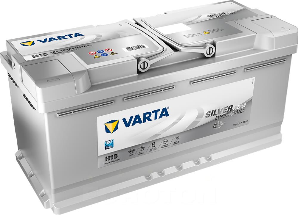 Batería Varta Silver Dynamic Agm AGM. A4. 105Ah - 950A(EN) 12V. Caja L6  (393x175x190mm) - VT BATTERIES