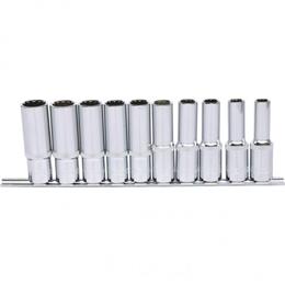 1/2" CHROME 12-ROBNI NATIČNI NASTAVEK, DOLG, , 10-DELNI, 10-19MM