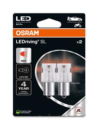 OSRAM ŽARNICA LED P21W 12V BA15s LEDriving SL RDEČA - RED BLISTER 2/1