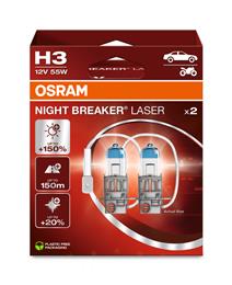 OSRAM ŽARNICA H3 12V PK22s NIGHT BREAKER LASER NL Hanging Folding Box 2/1